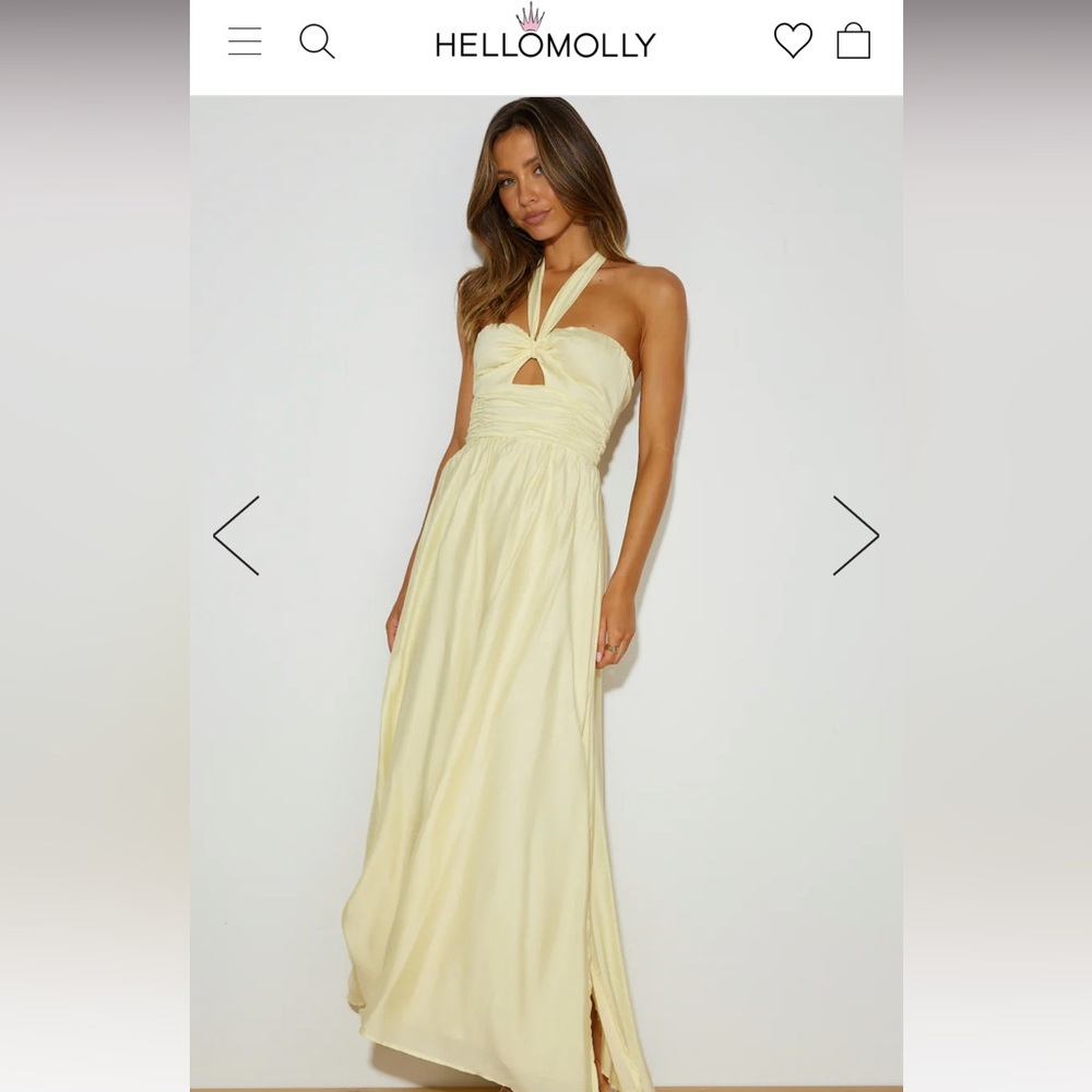 Hello Molly Coconut Island Maxi Dress Yellow-NEW WITH TAGS